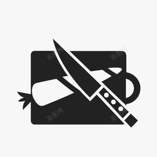 准备不刀图标svg_新图网 https://ixintu.com 不 准备 刀 切片 剁碎 研磨 胡萝卜 解冻 食物 骰子