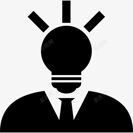 有创意的人有灯泡的人图标svg_新图网 https://ixintu.com 有创意的人 有灯泡的人