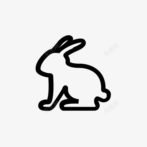兔子自然野兔图标svg_新图网 https://ixintu.com 乡村 兔子 农场 动物 嬉皮士霍普皮蒂 棉尾巴 母鹿 自然 野兔