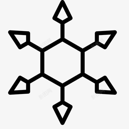 圣诞节雪花形状图标svg_新图网 https://ixintu.com 圣诞节 雪花形状