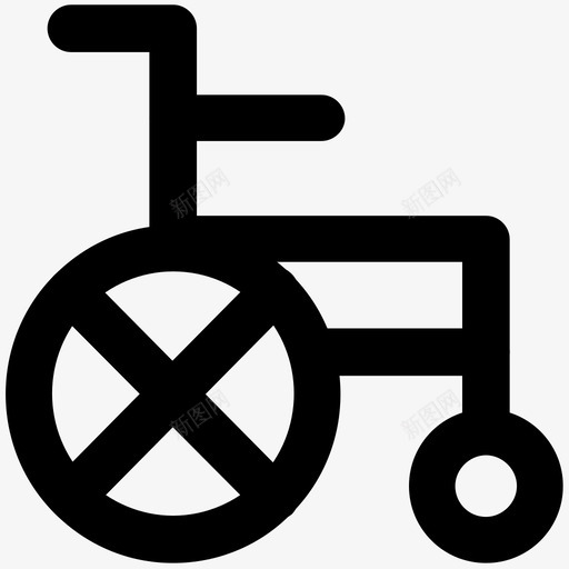 轮椅物体材料图标svg_新图网 https://ixintu.com 健康粗体线图标 家具 材料 残疾人 物体 物品 轮椅