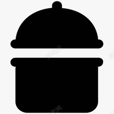 烹饪锅购物大胆的固体图标图标