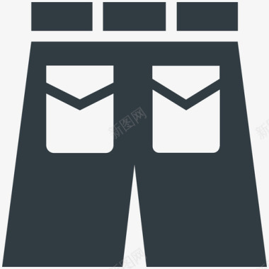 百慕大短裤时尚和服装酷标图标图标