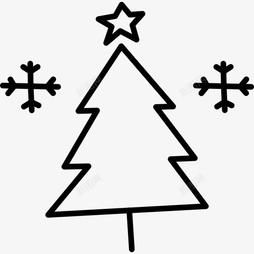 圣诞树星星雪图标svg_新图网 https://ixintu.com 圣诞树 圣诞涂鸦 圣诞节 展示品 星星 材料 物品 雪