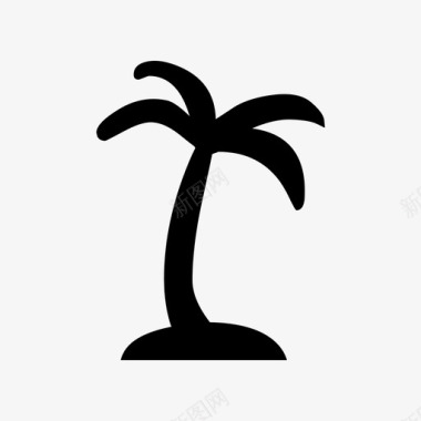 棕榈树海滩佛罗里达图标图标
