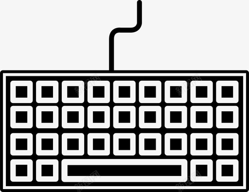 键盘有线键盘实用图标svg_新图网 https://ixintu.com 实用 打字 技术 文字 有线键盘 电子 硬件 计算机 通讯 键盘