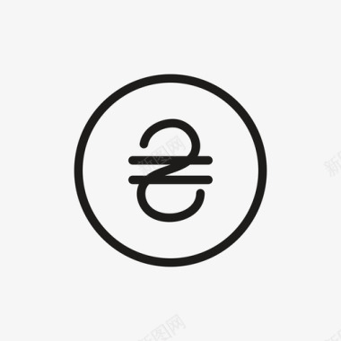 乌克兰格里夫尼亚技术货币图标图标