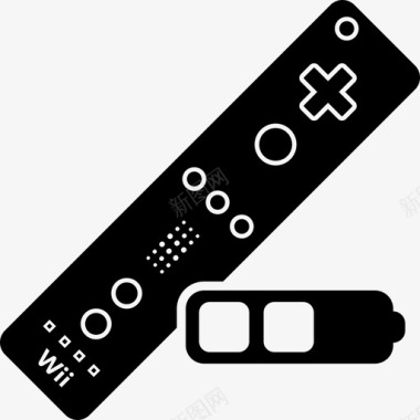 Wii游戏控制与中等电池状态工具和用具视频游戏图标图标
