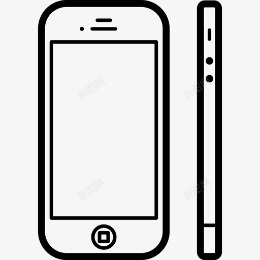 从正面和侧面看苹果iphone4工具和用具图标svg_新图网 https://ixintu.com 从正面和侧面看 工具和用具 流行的手机 苹果iphone4