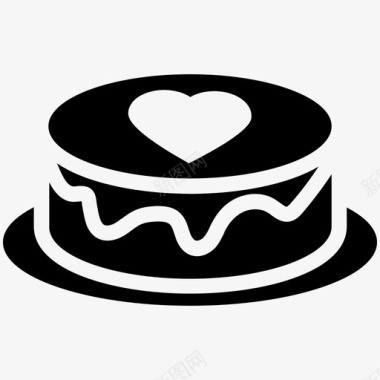蛋糕爱情和浪漫酷标图标图标