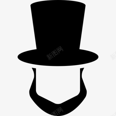亚伯拉罕林肯的帽子和胡子形状图标图标