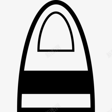 带条纹和女性形状的购物袋商业购物商店图标图标