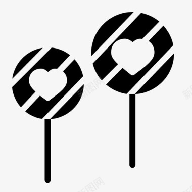 棒棒糖圆的浪漫的图标图标