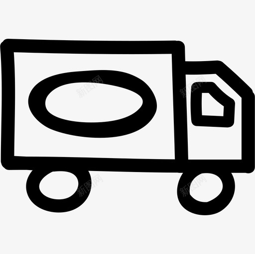 手绘卡车运输图标svg_新图网 https://ixintu.com 手绘卡车运输
