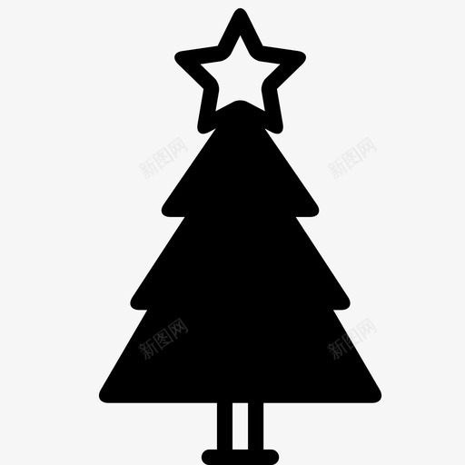 圣诞树基督教装饰图标svg_新图网 https://ixintu.com 假日 光滑的假日 圣诞树 基督教 星星 植物 自然 装饰