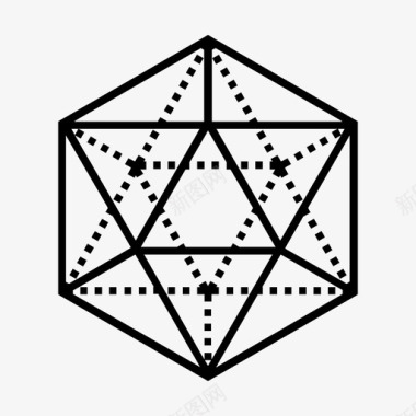 二十面体可视三角形图标图标