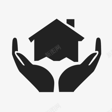 房屋保险手房子图标图标