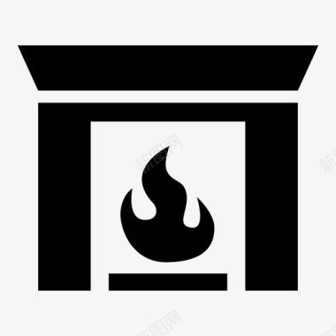 壁炉暖气原木图标图标