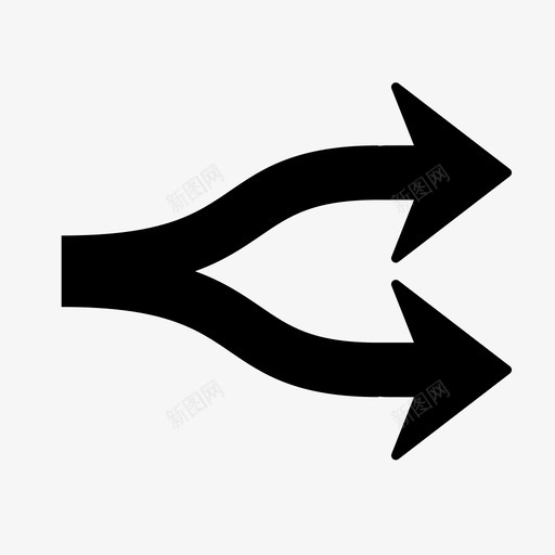 箭头向右拆分标志共享图标svg_新图网 https://ixintu.com 共享 拆分 方向 标志 箭头 箭头向右拆分 连接 道路 驱动器