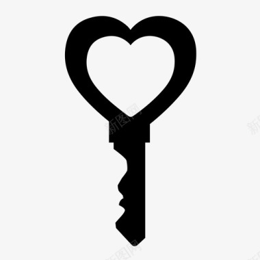 心钥匙打开爱骨架钥匙图标图标