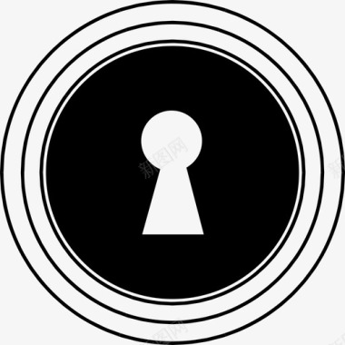 圆形形状钥匙孔图标图标
