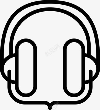 录音室耳机耳机耳罩图标图标