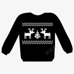 驯鹿毛衣圣诞毛衣上衣复古图标高清图片