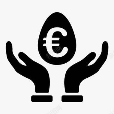 欧元关怀货币保险图标图标