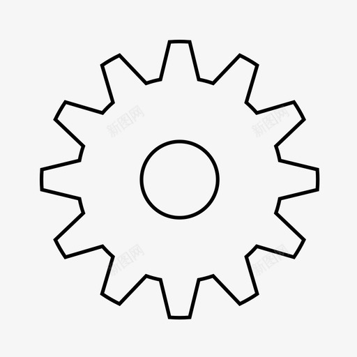 齿轮工具设置图标svg_新图网 https://ixintu.com 中间 圆形 孔 工具 机械工程 设置 设置轮齿 齿轮