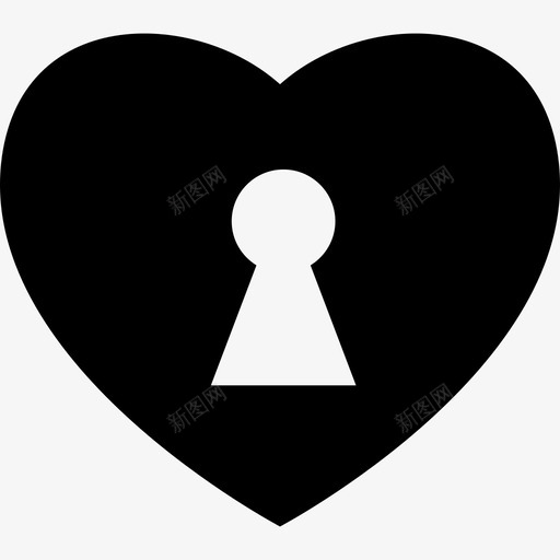 带钥匙孔的心锁形状心跳图标svg_新图网 https://ixintu.com 带钥匙孔的心锁 形状 心跳