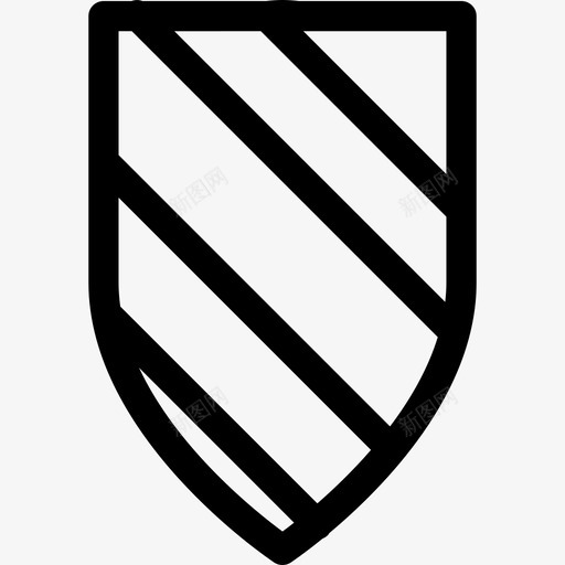 带条纹的盾牌变体形状多笔划图标svg_新图网 https://ixintu.com 多笔划 带条纹设计的盾牌变体 形状