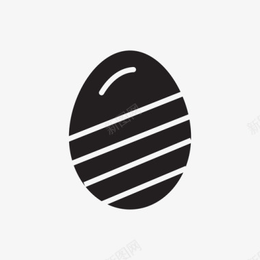 鸡蛋斑点图案黑色复活节彩蛋图标图标
