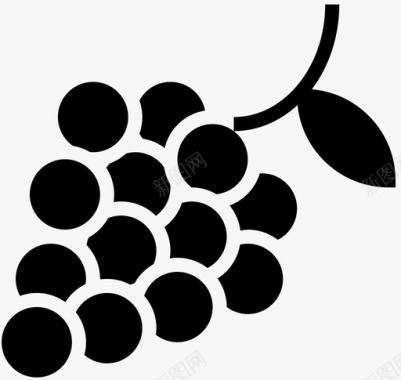 葡萄美食固体图标图标