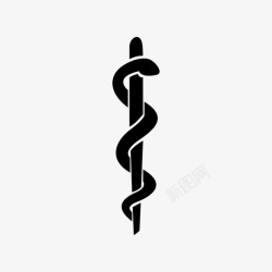 医生医院呢病例阿斯克勒比乌斯之杖符号杖图标高清图片