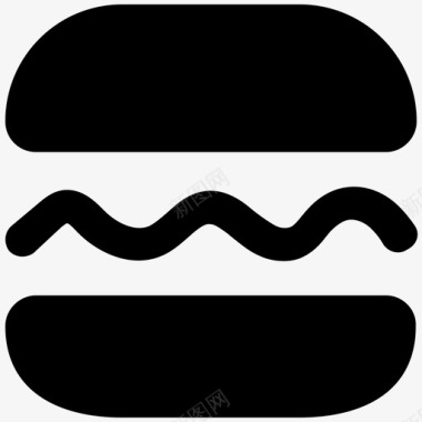 汉堡食物大胆的固体图标图标