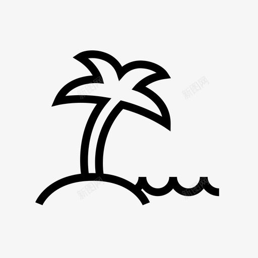 岛孤岛海滩图标svg_新图网 https://ixintu.com 天气 孤岛 岛 搁浅 树 椰子 海 海滩