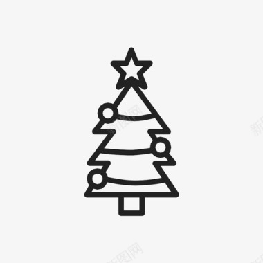 圣诞树松树装饰品图标图标