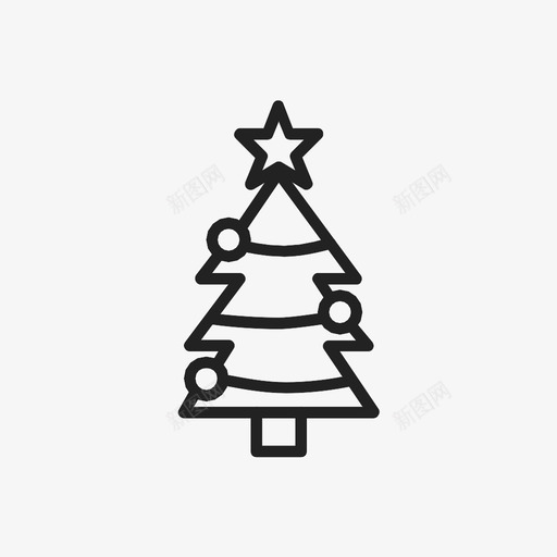 圣诞树松树装饰品图标svg_新图网 https://ixintu.com 假日 十二月 圣诞树 常绿 松树 砍伐 装饰 装饰品