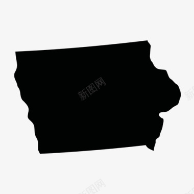 美国爱荷华地图集图标图标