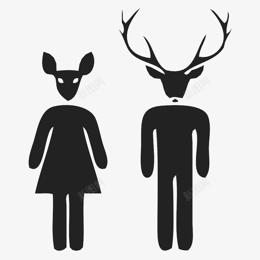 母鹿和雄鹿负担鹿图标svg_新图网 https://ixintu.com 传说 大 女人 月亮 母鹿和雄鹿 物体 负担 鹿