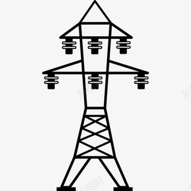 电力线有六个绝缘体工具和器具能源图标图标