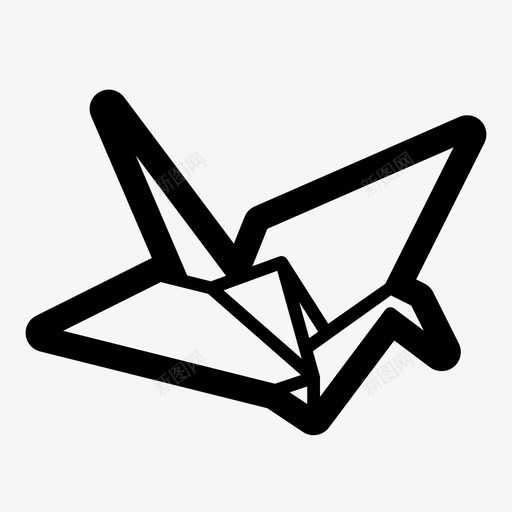 纸鹤折纸制造图标svg_新图网 https://ixintu.com 创意 制造 形状 折纸 游戏 纸鹤 装配 飞行 鸟