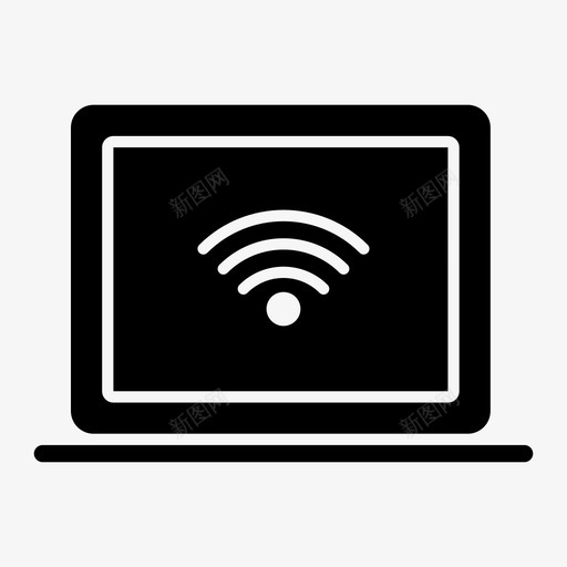 笔记本电脑wifi传输技术图标svg_新图网 https://ixintu.com 万维网 互联网 传输 信号 技术 笔记本电脑wifi 网络 计算机 设备 连接
