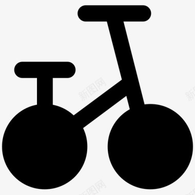自行车交通工具粗体图标图标