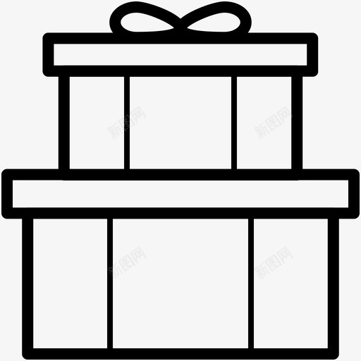 礼品展示品礼品盒图标svg_新图网 https://ixintu.com 包装礼品 圣诞矢量线图标 展示品 材料 物品 礼品 礼品盒