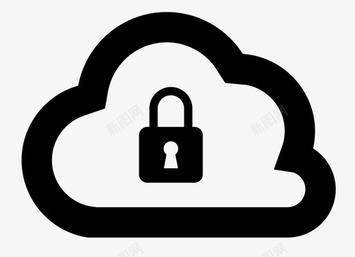 云锁存储安全图标svg_新图网 https://ixintu.com 云 云安全 云密码 云权限 云锁 在线安全 存储 安全 数据 私有