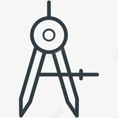 指南针工具教育线图标图标