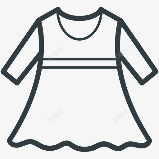 女性服饰时尚和服装线图标svg_新图网 https://ixintu.com 女性服饰 时尚和服装矢量线图标