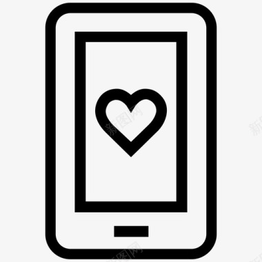 手机屏幕爱情浪漫线图标图标