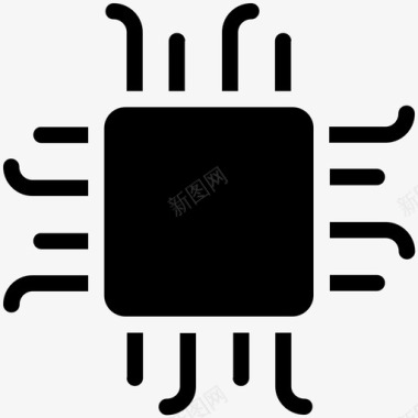 处理器芯片电源微处理器图标图标
